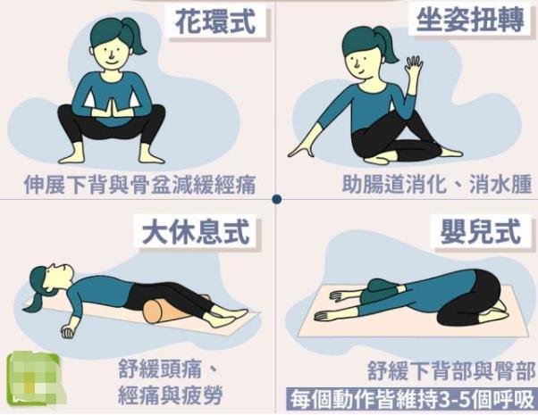 婴儿式、大休息式4组瑜伽有效减缓经痛、下背痛