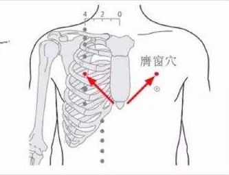 膺窗穴的功效作用，膺窗的准确位置图片