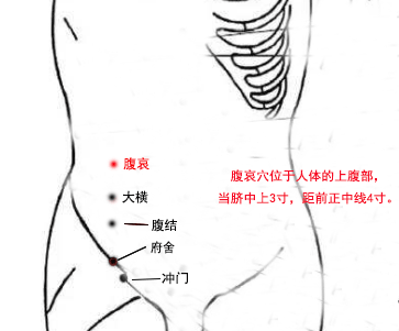 腹哀穴的作用与功效，腹哀的准确位置图